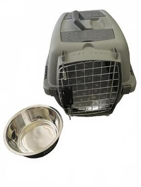 Petmate Pet Taxi Carrier Dog Cat Small Travel Kennel Gray